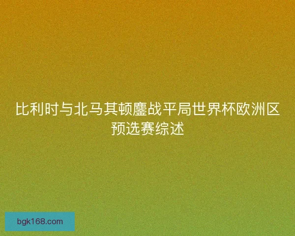 比利时与北马其顿鏖战平局世界杯欧洲区预选赛综述